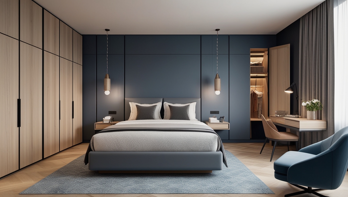 Ideias para um quarto moderno masculino: estilo e funcionalidade