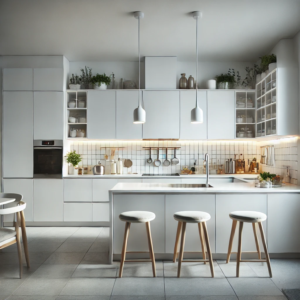 Ideias de Cozinha Moderna e Decorada na Cor Branca para Apartamentos