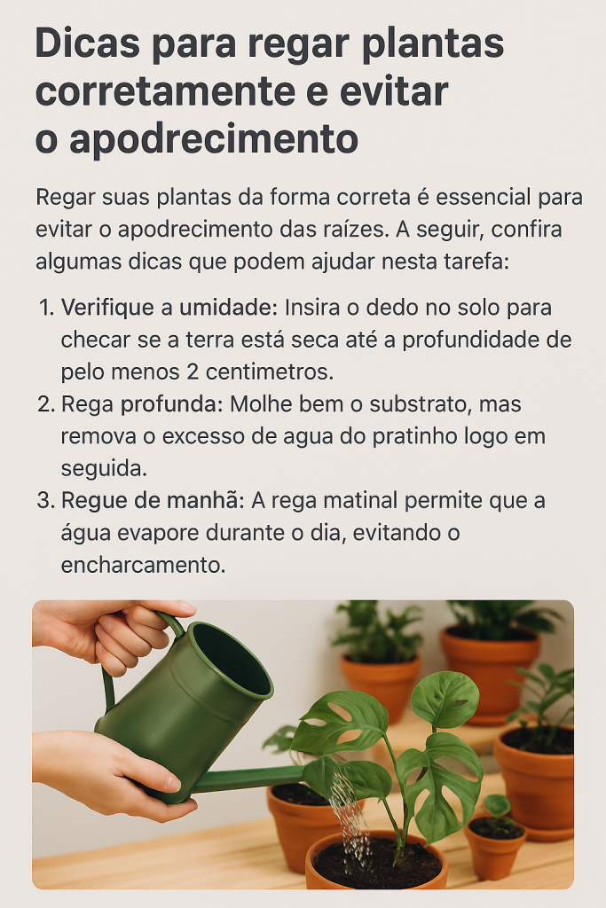 Como regar plantas corretamente e evitar o apodrecimento das raízes 