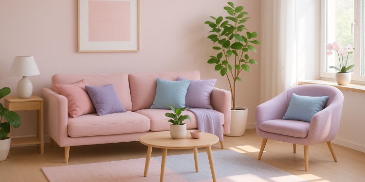 Decoração feminina em tons pastel