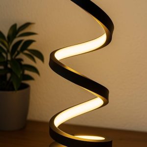 Abajur Espiral Luminária De Mesa Moderno LED Design Contemporâneo Luz Frio/Quente Bivolt - Ideal para Escritório, Sala, Quarto, cabeceira de cama - SHACK