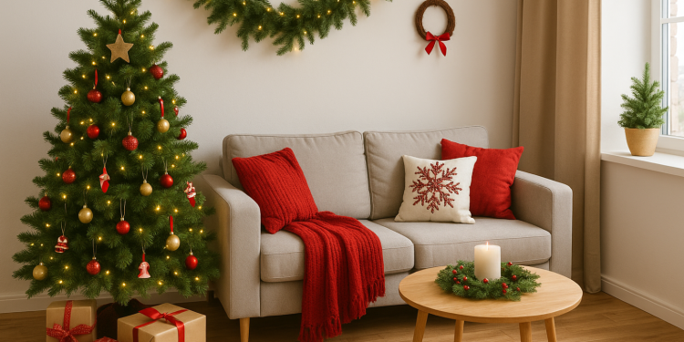ideias criativas para decorar salas pequenas no natal