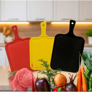 kit 3 tábua de cozinha, plástica multiuso, corte carne, legume, saladas e Frutas