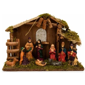 Presépio natalino decorativo, cerâmica, natal nascimento de Jesus